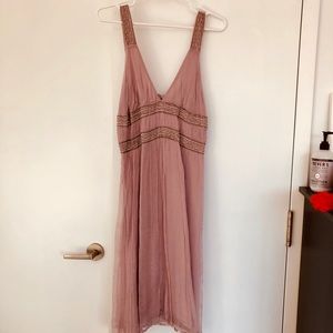NWT blush chiffon & beaded cocktail dress size 10